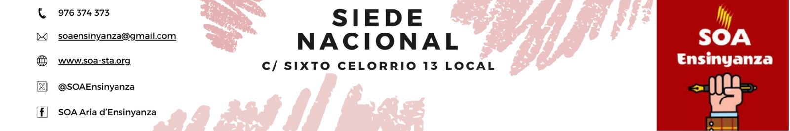 Sede Nacional y Contacto SOA Ensinyanza